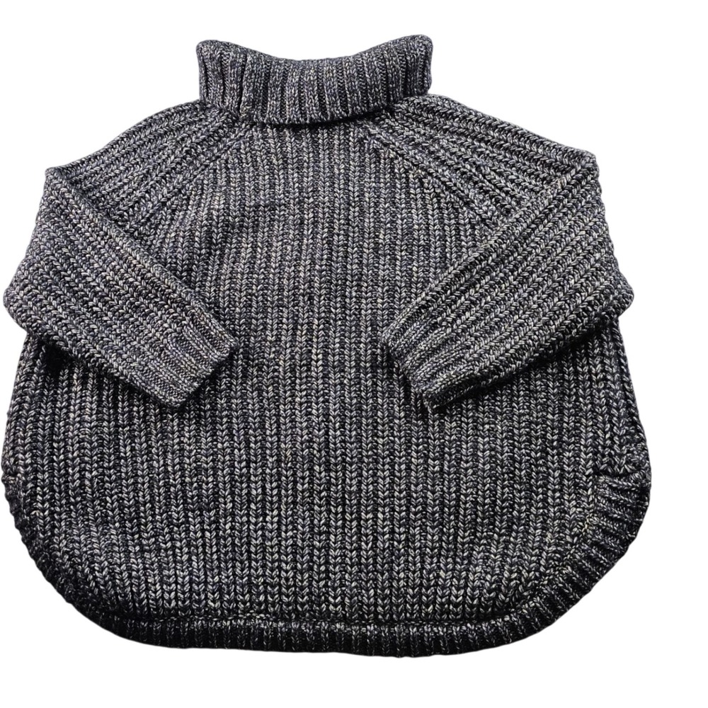 Victoria's Secret Crop Sweater Womens XS Gray Chunky Knit Wool Blend Turtleneck